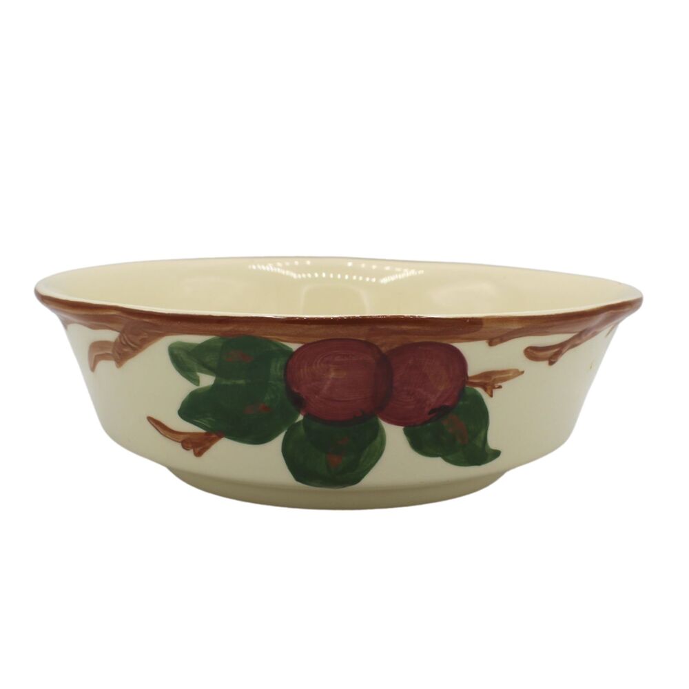 Vintage Franciscan Apple Pattern 9" Serving Bowl Hand Painted Farmhouse Pottery